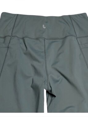 Lole Muted Green 3 Pocket Cropped Polyester Blend Stretchy Activewear Legging XL